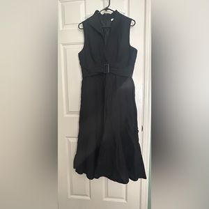 Peter Nygard Midi black Dress 55% linen size 12